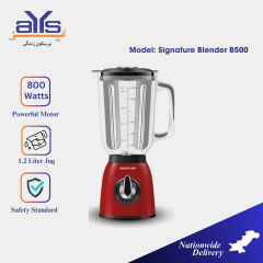 Signature Blender B500 - 1.2L Glass Jug, 800W Motor, Compact Design in Empire Red